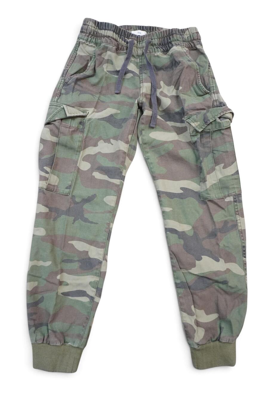 Tna Pants Womens 2XS Green Camo Cargo Jogger Twill Elastic Waist Cuffed Pockets